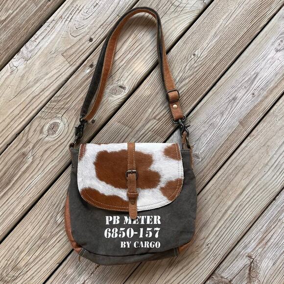 Myra Bag Cargo 157 Women's Cowhide And Cotton Messenger Bag - Picture 1 of 16